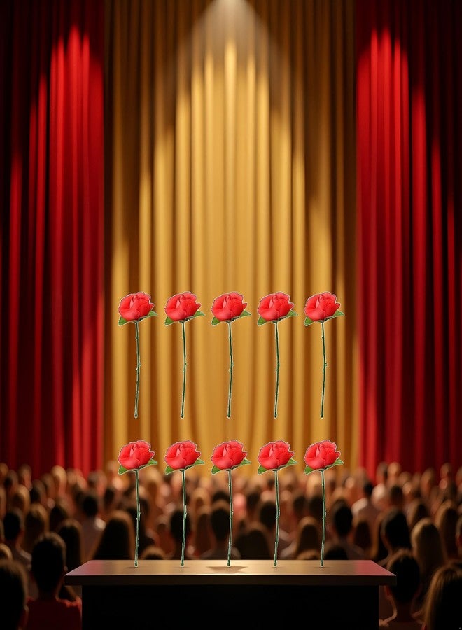 Dwuww 10pcs Red Folding Rose Appearing Magic Tricks, Close Up & Stage Magic, Adults - Image 2